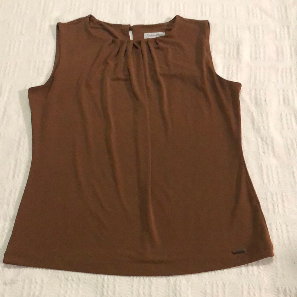 Calvin Klein Women's Brown Sleeveless Top